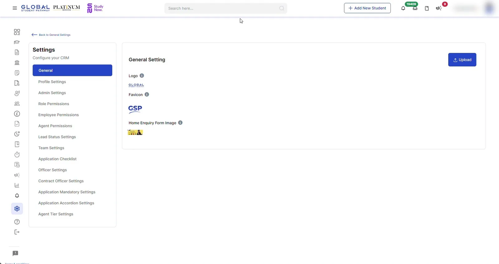 GSP settings: permissions, checklists, mandatory fields and agent tiers